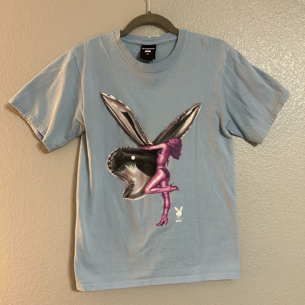 Women’s blue purple silver graphic T-shirt size small